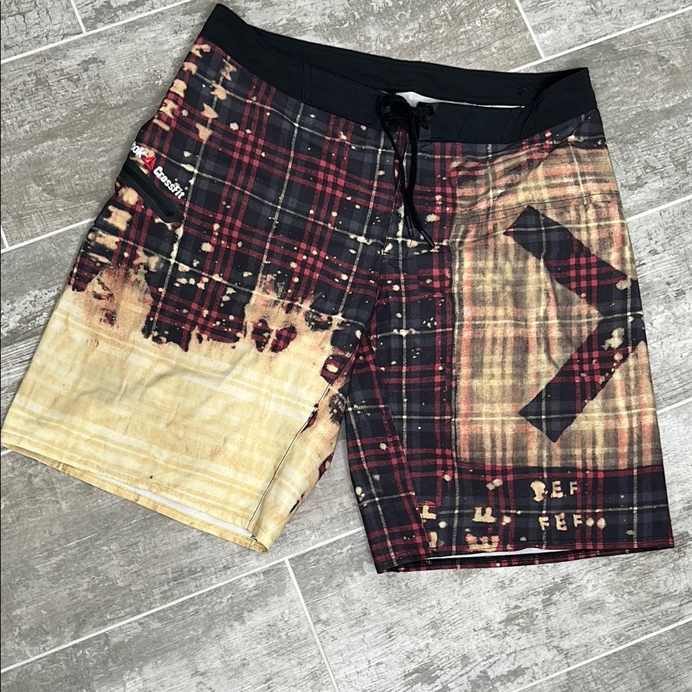 Men’s Reebok Cross Fit Black and Tan Board Shorts Swimwear